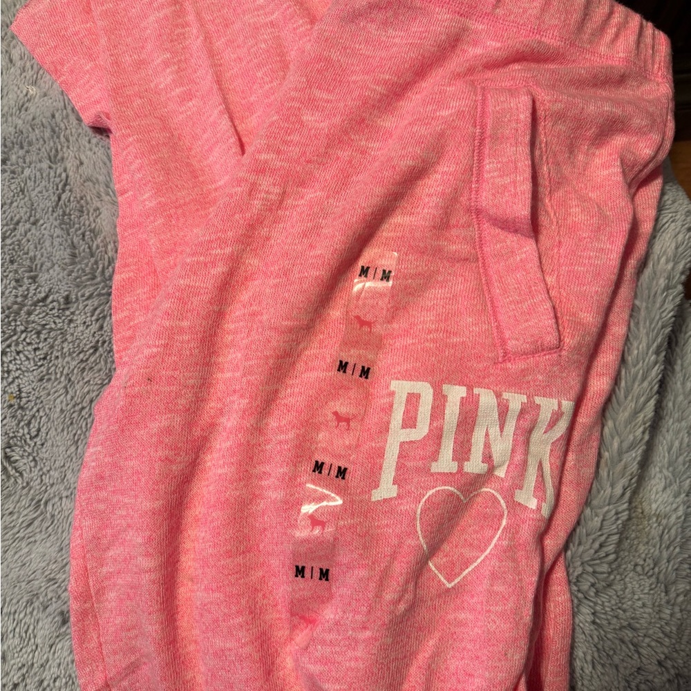 Pink Victorias Secret Boyfriend Fit Sweatpants NWT Size M